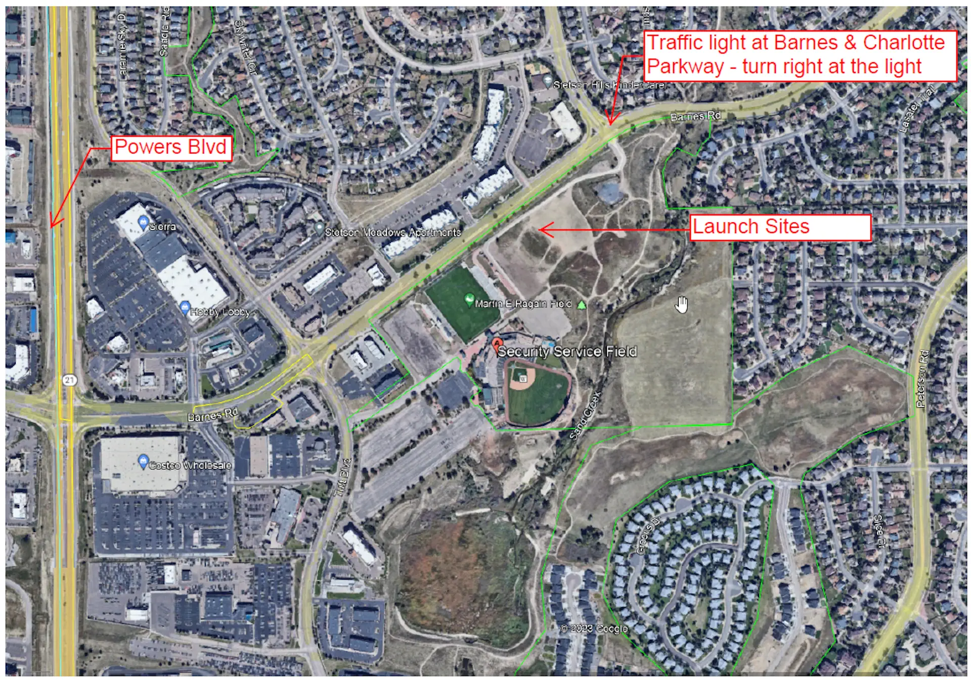 1.  Memorial Hospital/Children's Hospital  Briargate Parkway & Austin Bluffs Parkway